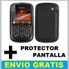 FUNDA SILICONA PARA BLACKBERRY 9900 9930 + PROTECTOR PANTALLA NEGRA